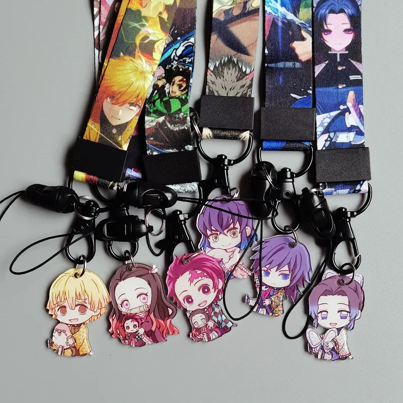 Professional manufacturer custom heat transfer printing anime cell phone lanyard manufacture