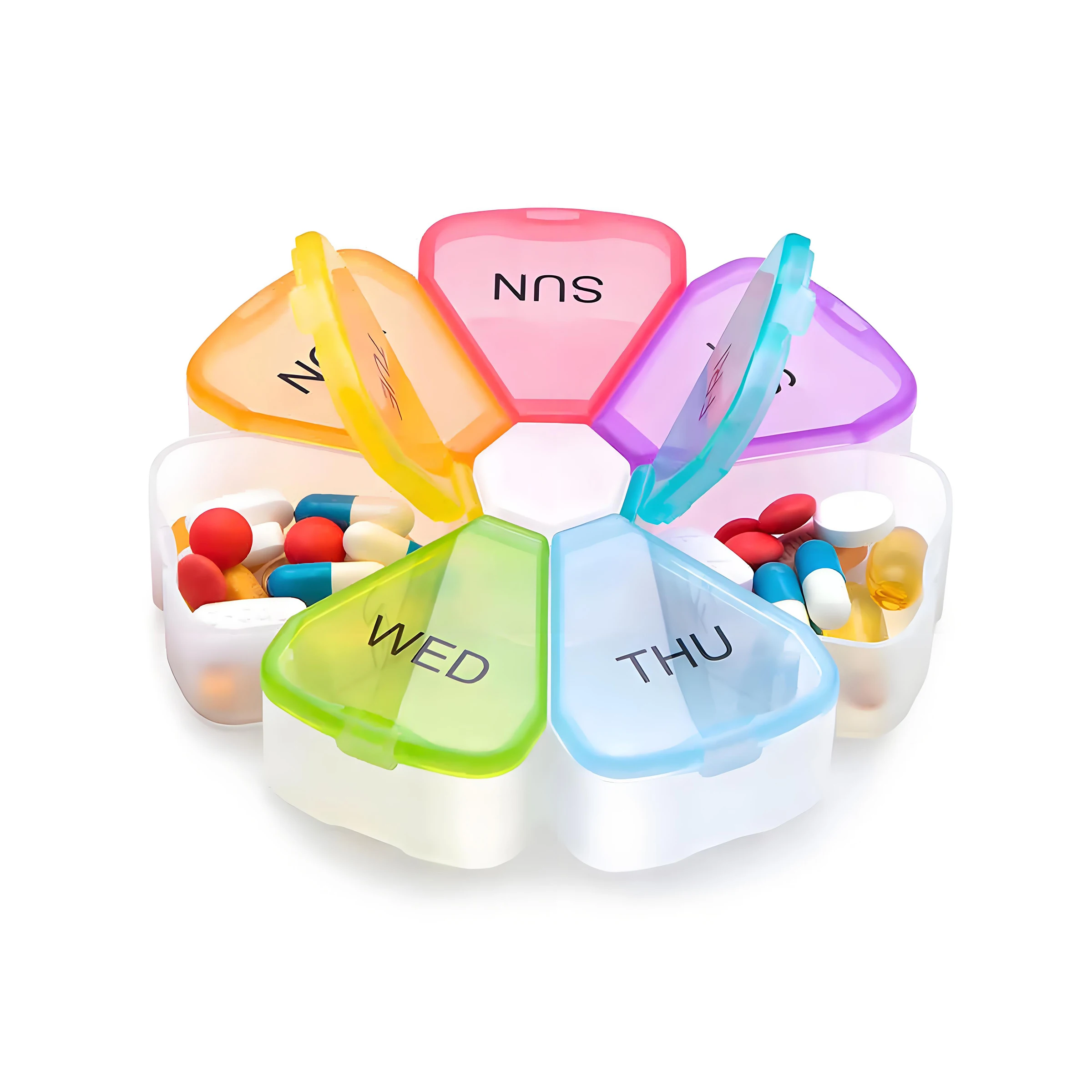 Vendita al Dettaglio Grande Scatola Settimanale in PP per Pilloline Portatile Organizzatore di Medicine in Plastica Contenitore Organizzatore Settimanale per Pilloline