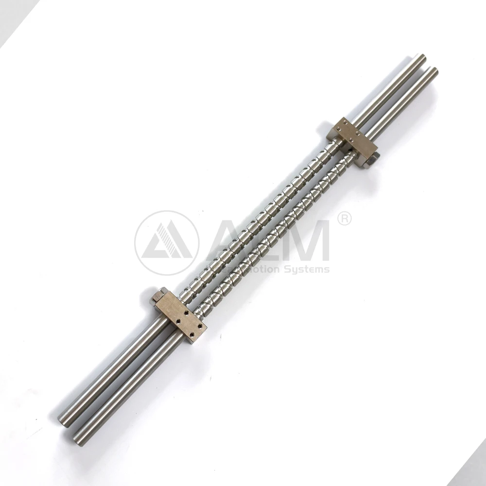 10x10 Stroke 250mm Length 500mm Stainless Steel Shaft Self Reversing Screw with Brass Nut Nickel Plating