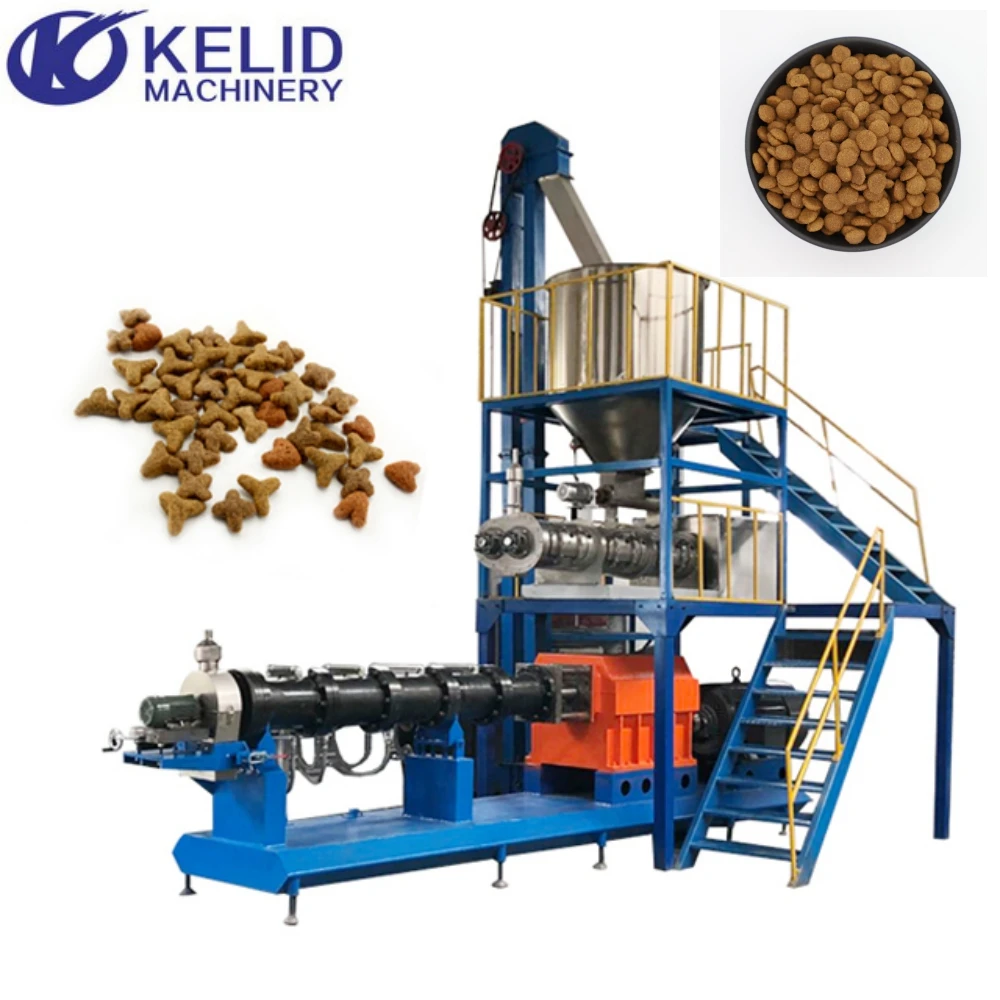 Cat Feed High Efficiency Twin Extruder Dog Food Automatic Pet Food Processing Line Making