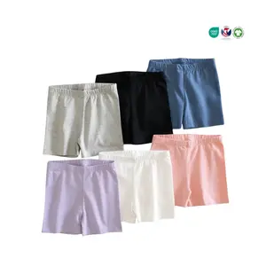 Wholesale Kids Summer Solid Outer Wear Short Pants Casual Style Baby Girl's Home Leggings Plus Size