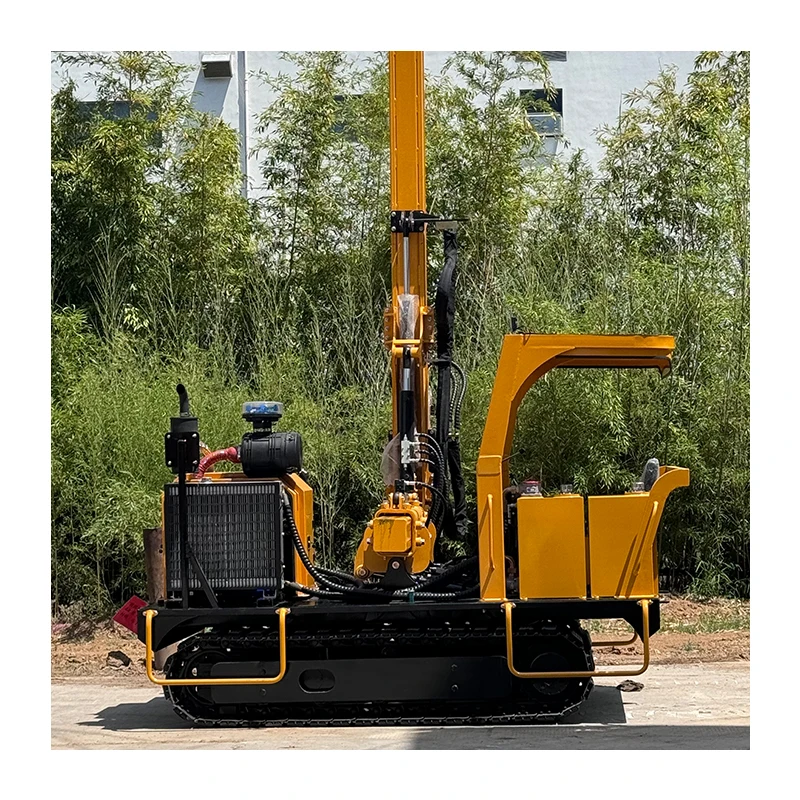 Factory's New Mini Solar Panel GPS Installation Machine Hydraulic Crawler Drop Hammer with Diesel Engine Motor Pump