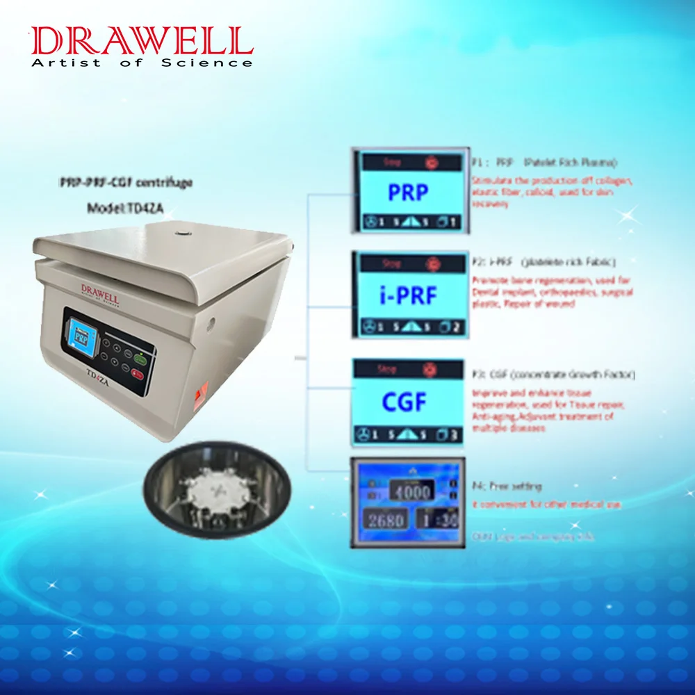 Low Speed Centrifuge Laboratory PRF CGF Centrifuge Machine Swing Rotor Centrifuge