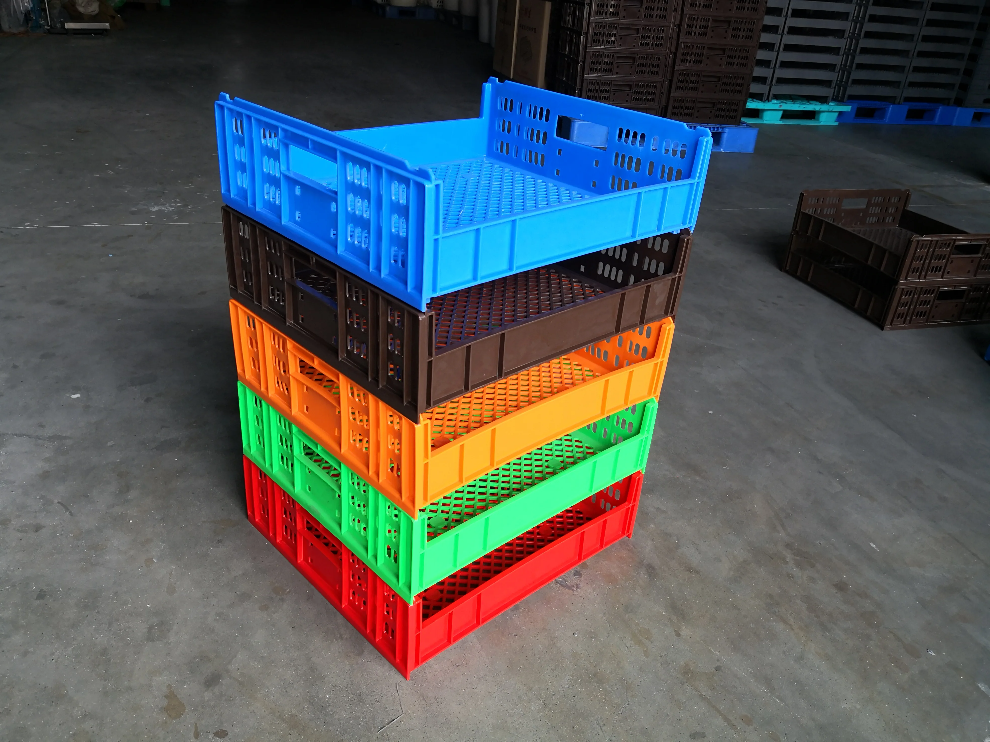 Plastic HDPE Used Food Grade Stackable Moving Crate Foldable Small Plastic Transport Stackable Storage Crate for Bread