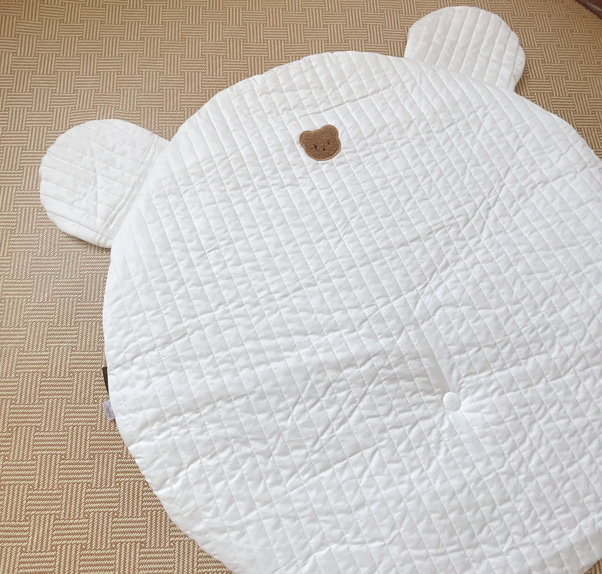 Custom Quilted Floor Mat Embroidery Bear Baby Crawling Play Mats For Floor factory