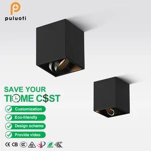 PULUOTI 10-Year Warranty Modern MR16 Single-Head 24° LED Spotlight Surface-Mounted 5W/8W Black Aluminum Anti-Glare Feature