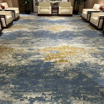 Modern Style Square Nylon PVC Loop Pile Carpet Tiles Anti-Fouling Commercial Machine Made for Home Abstract Cut Pile Bitumen