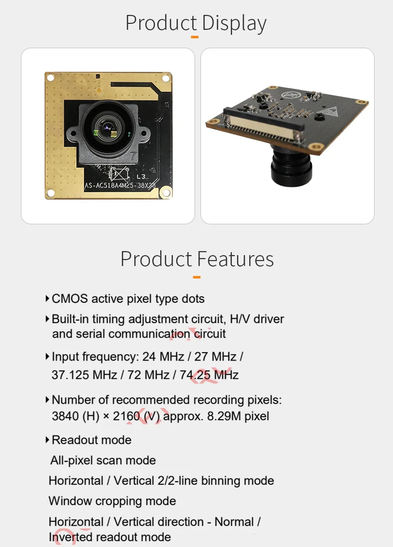 DGZX 4K HD IMX415 Backlight Recognition Camera 8MP Wide Angle Surveillance Smart Home Camera Module插图1