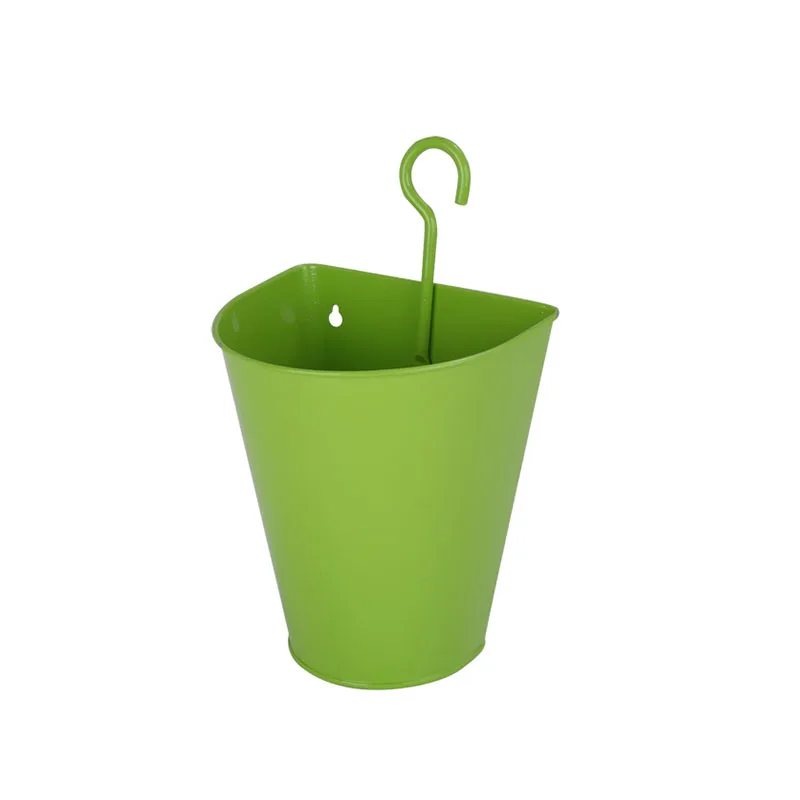 Garden Decorative Flower Pot Custom Color Hang Bucket New Fashion Galvanized Iron Metal Peg Bucket Flower Pot