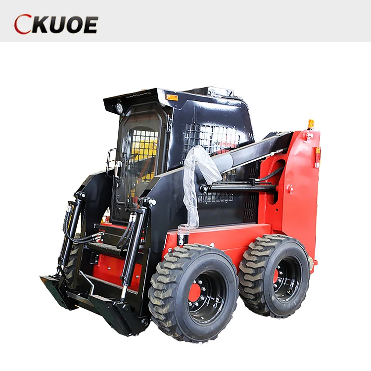 Mini Small front loader 4wd wheel loader tractor small forklift shovel garden farm skid steer payloader machine