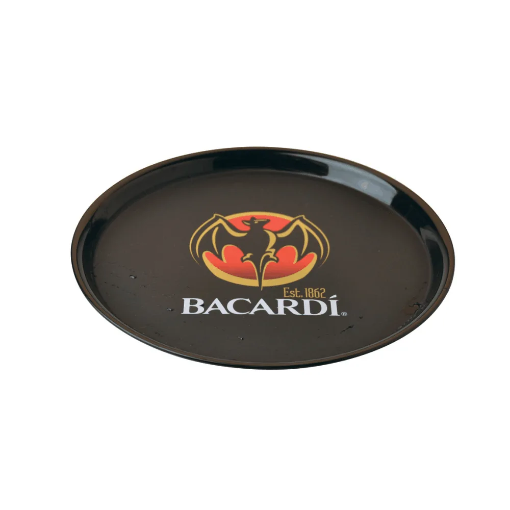 Vassoio Da Portata Rotondo In Legno Massello - Antiscivolo, Per Tè/Caffè/Cibo, Design Elegante Nero - Foto 8