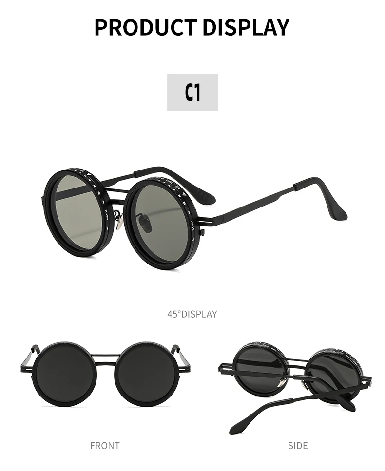 Hot High Quality Round Polarized Brightness Adjustable Sunglasses Aperture ND Filter Tint Adjustment Sunglasses with Camera Lens