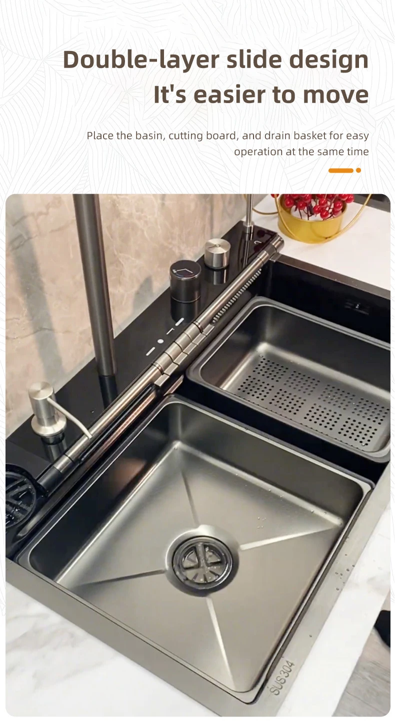 洗面台 シンク 金流滝 受け皿 蛇口なし シンクのみ 水道 ホテル用 おしゃれ | Pay ID シングルボウル ステンレススチール製 滝型デジタル蛇口 フルアクセサリー付き 大容量 家庭用・業務用キッチン用 野菜用 マルチウォー