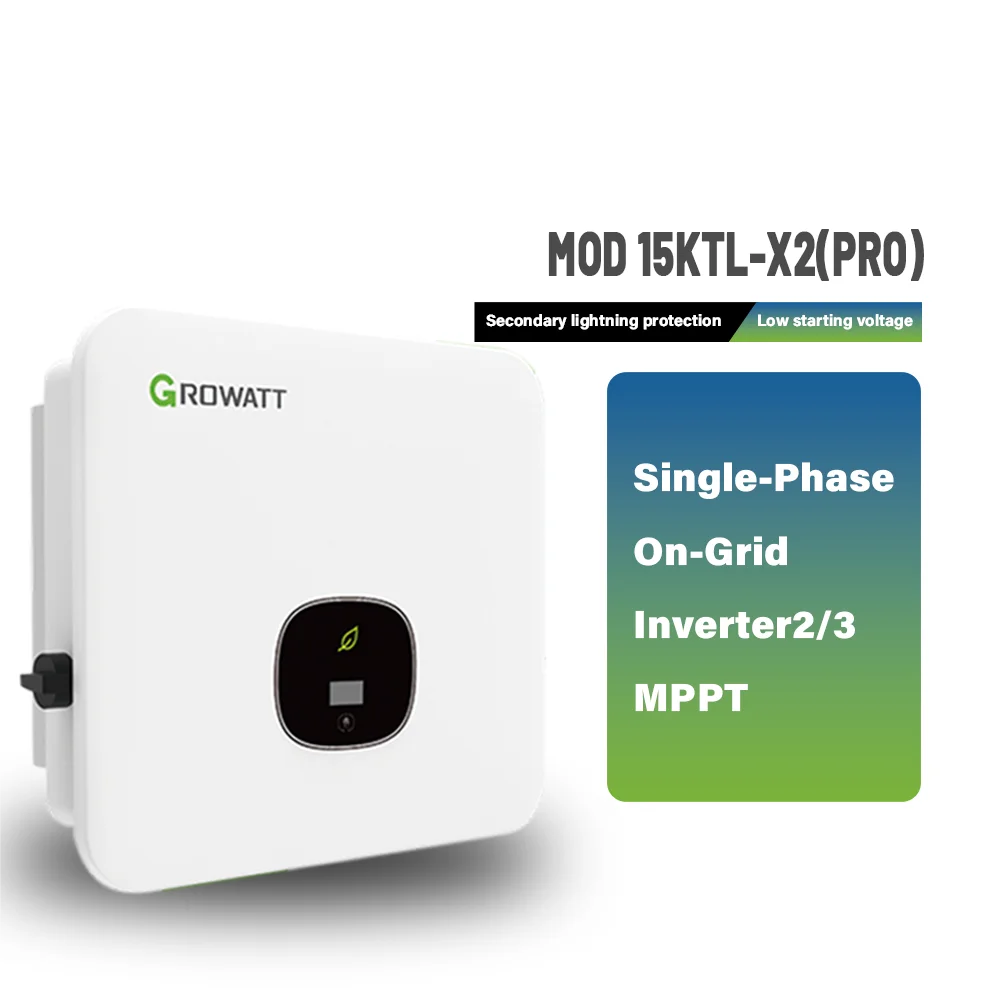 Growatt 15KW netgekoppelde zonnestroomomvormer MOD 15KTL3-X2 10000W 15000W 3-fasige AC naar AC omvormer met IP65 bescherming