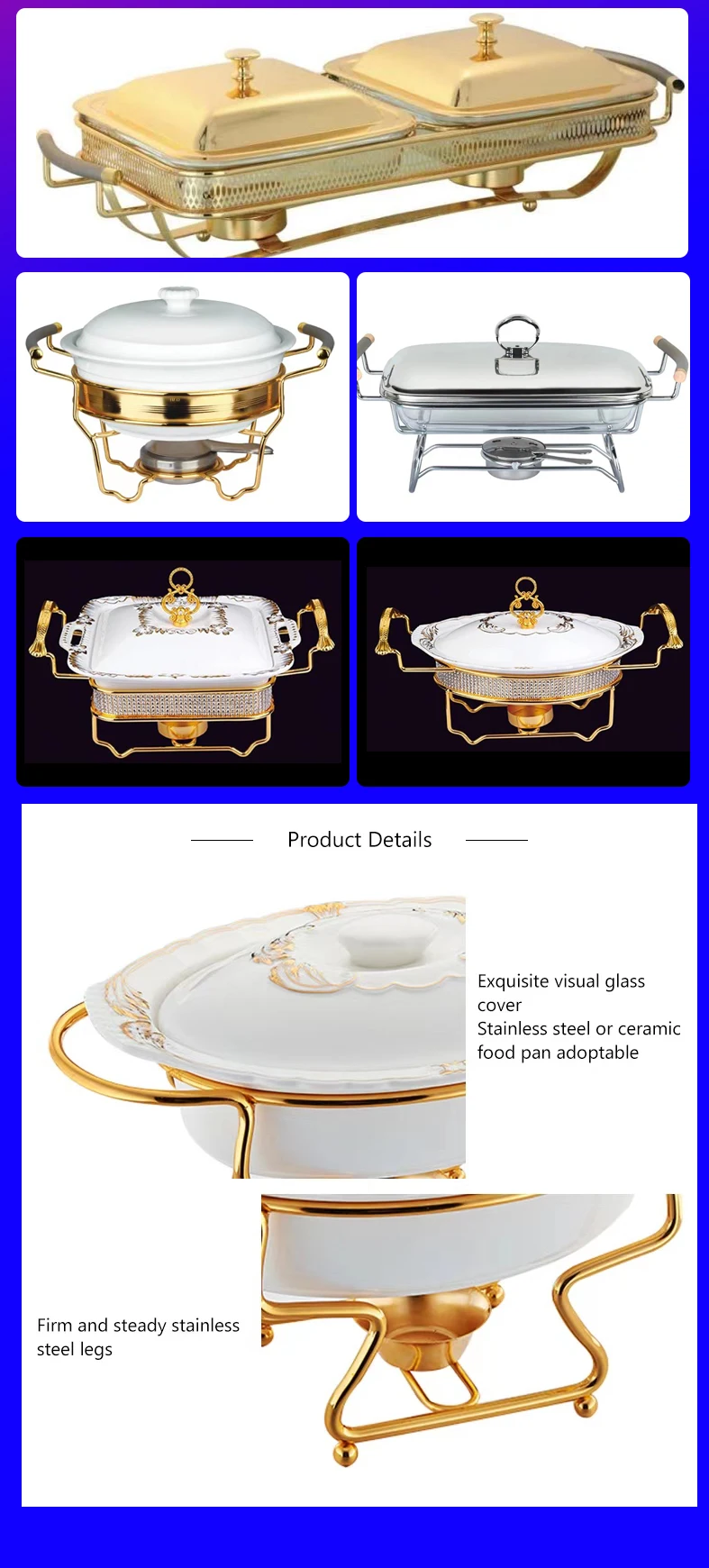 Buffet Catering Equipment With Roll Square Top Food Warmers Buffet For