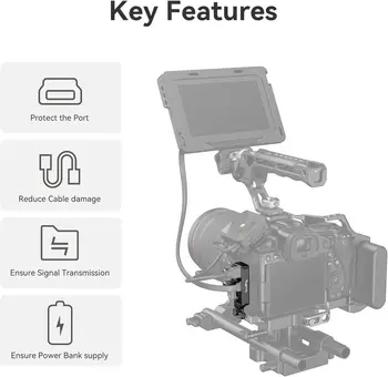 SmallRig Cable Clamp for USB-C for Canon R5 / R6 / R5 C Cage 2982/3464 and R6 Mark II Camera Cage 4159 - 2981 detail image