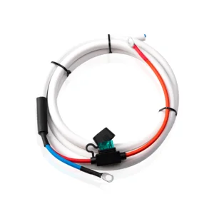 OEM DIY 2m 6mm 2 Core 12.5OD White PVC Pure Copper Wire Power Cable O Ring Terminal With 30A Fuse Holder
