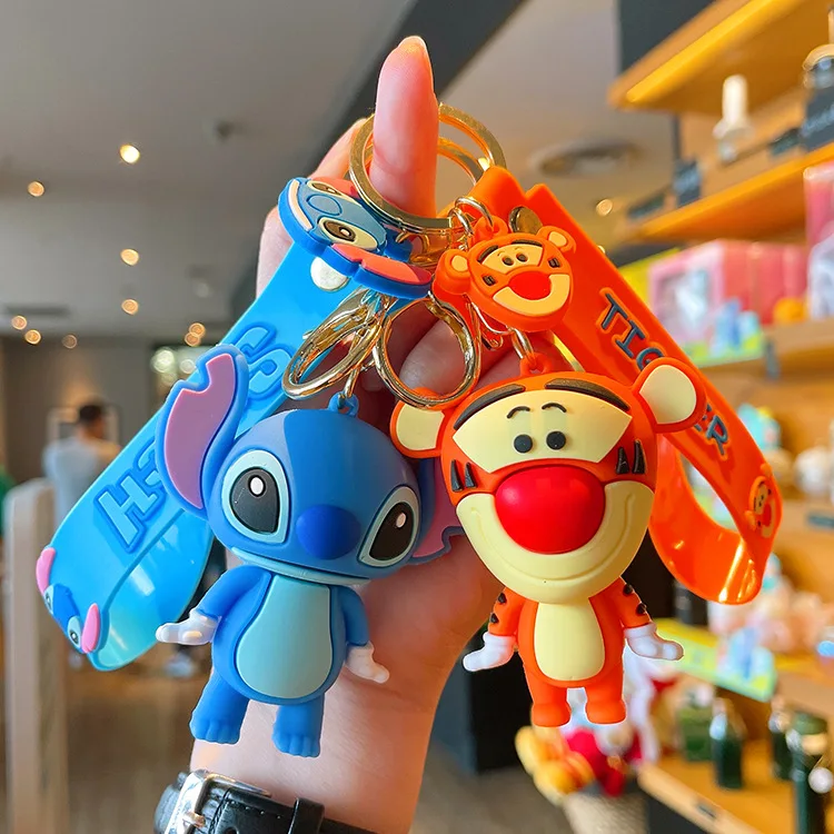 3d Pvc Kawaii Cartoon Character Disney Keychain Lanyards Winnie The