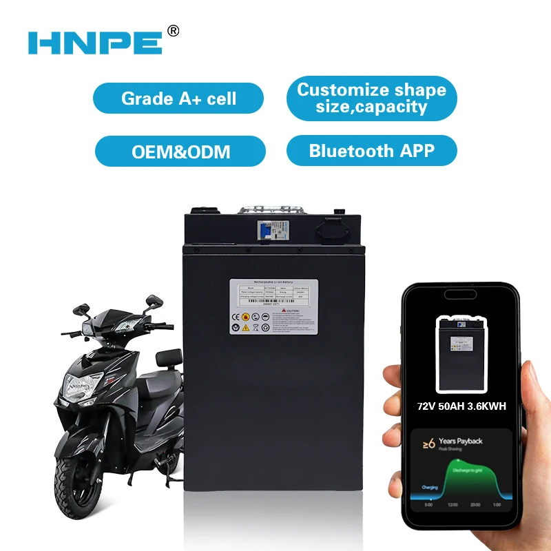 60V 100Ah LiFePO4 Lithium Battery with 6KWh Energy 4000 Cycles and 5 Years Warranty for Electric Vehicles