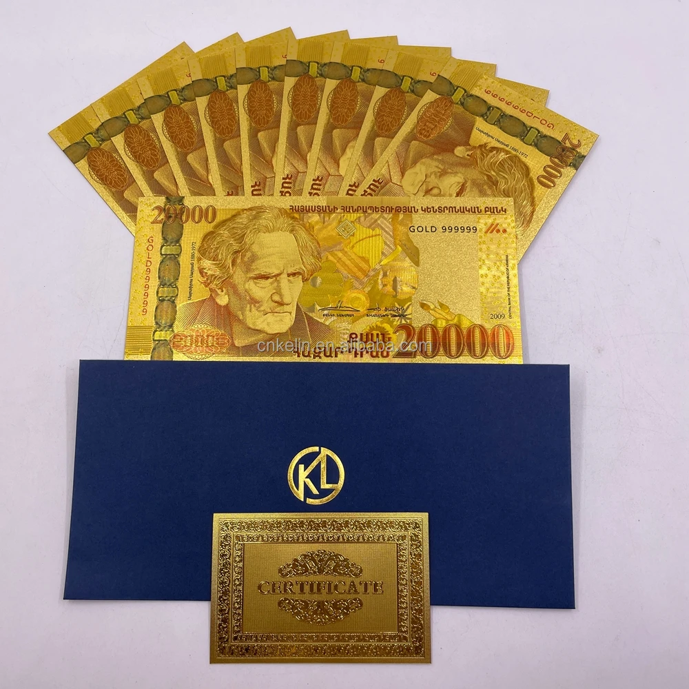 防水肯尼亚票据1000 5000 10000 20000钱24k金箔电镀钞票