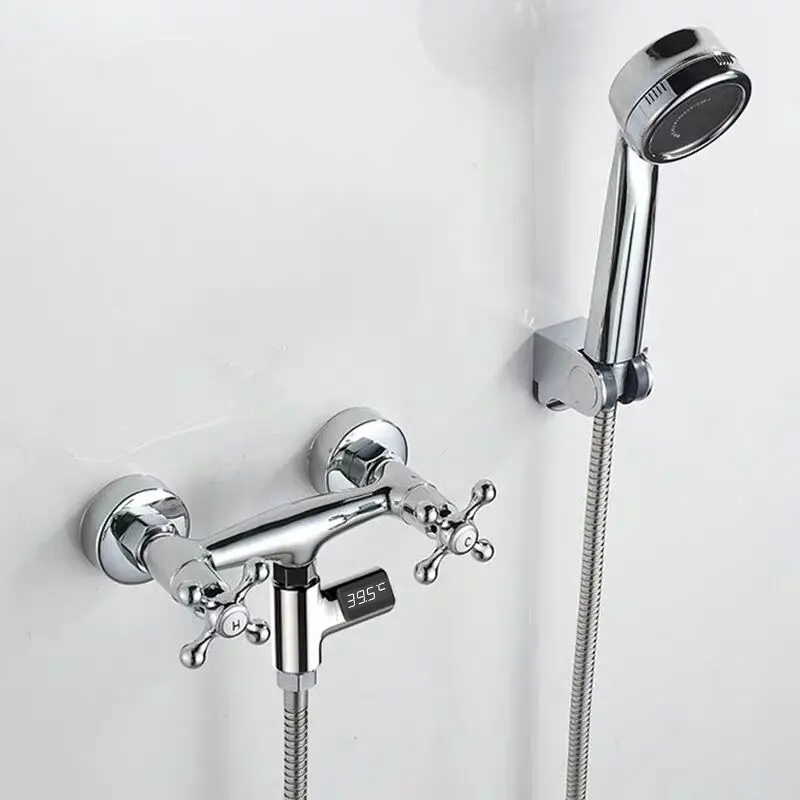 Хромированный светодиодный цифровой термометр с отображением температуры воды в ванной комнате