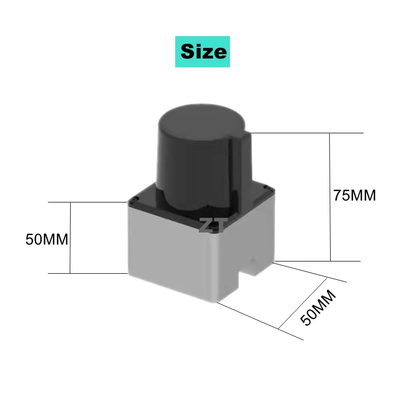 50m distance high precision and high rotation frequency low noise and small size light weight range 3D lidar sensor