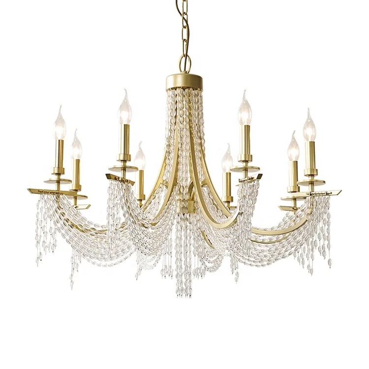 American country style champagne gold luxury chandelier pendant lamp ETL891264