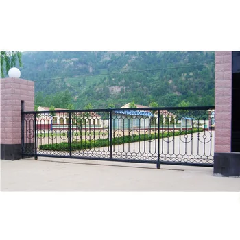 wholesale modern house exterior simple entrance wrought iron driveway gate for home