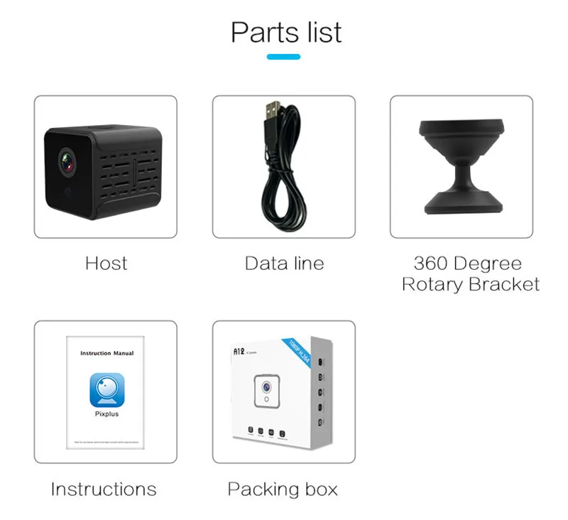 IP мини-камера 2019 Горячая безопасность ночное видение Обнаружение движения видео DVR видеокамера A12 1080P HD камера для дома дронов