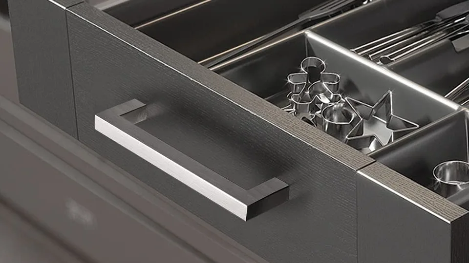 Square Brushed Gold Handles Stainless Steel Kitchen Door Handle