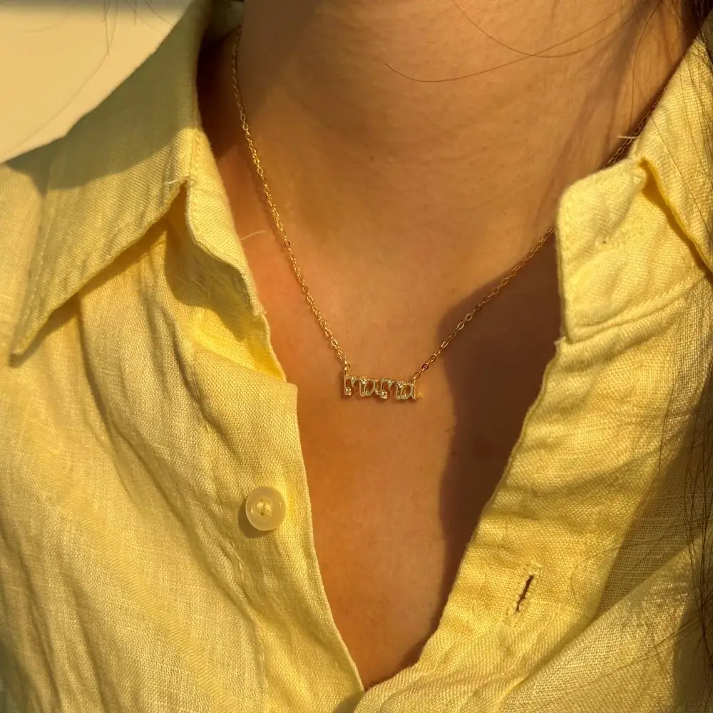 KAKODIY Festival Jewelry 925 Sterling Silver Gold Plated Letter Pendant Necklace (For Women) detail 3