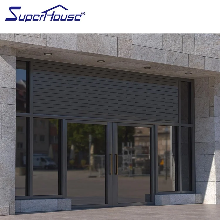 USA Shopfront Storefront Customized Commercial Aluminium Fix Picture Window with Tinted Mirror Glass for Shopfront
