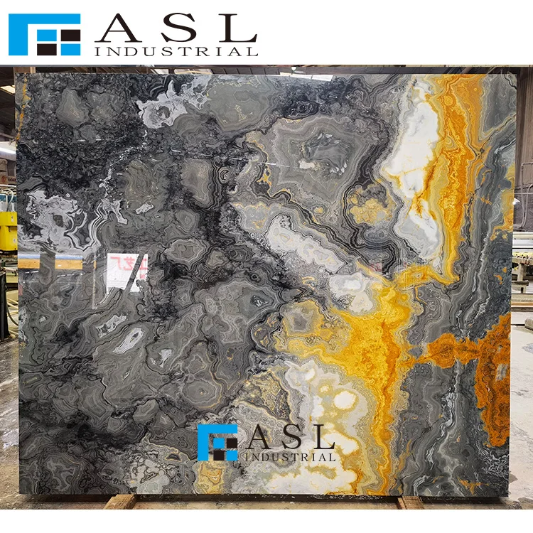 Highly polished blue onyx stone green tiles gold royal onyx panel onice marble kwartsiet floor blue ice onyx panel