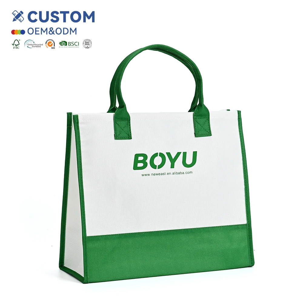 Fashion RPET Tote Bag Durable Handbag Shopping Personalise Logo Beach Tote Bag Waterproof Standproof