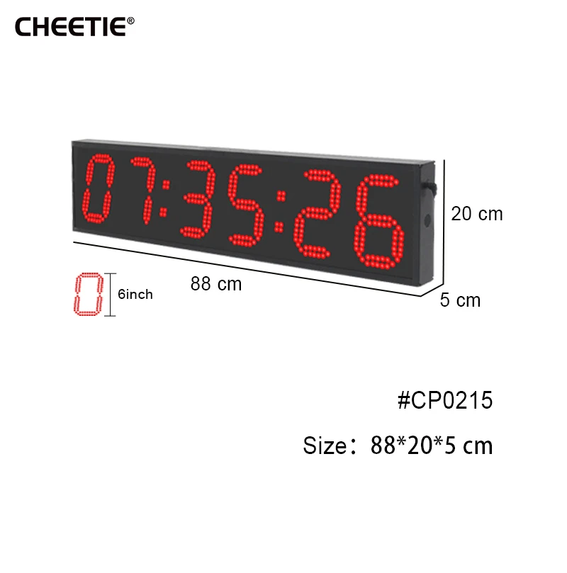 CHEETIE CP028 LED Training Clock Stopwatch Double Sided Stopwatch 6 Digit Led Outdoor Race Timing Clock With Carrying Case