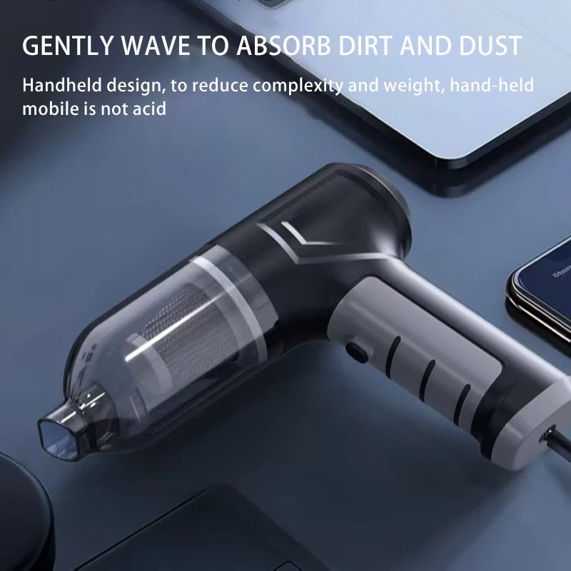 Mini Portable Handheld Vacuum Cleaner High Power Wireless ABS Suction for Car Cleaning - view 5