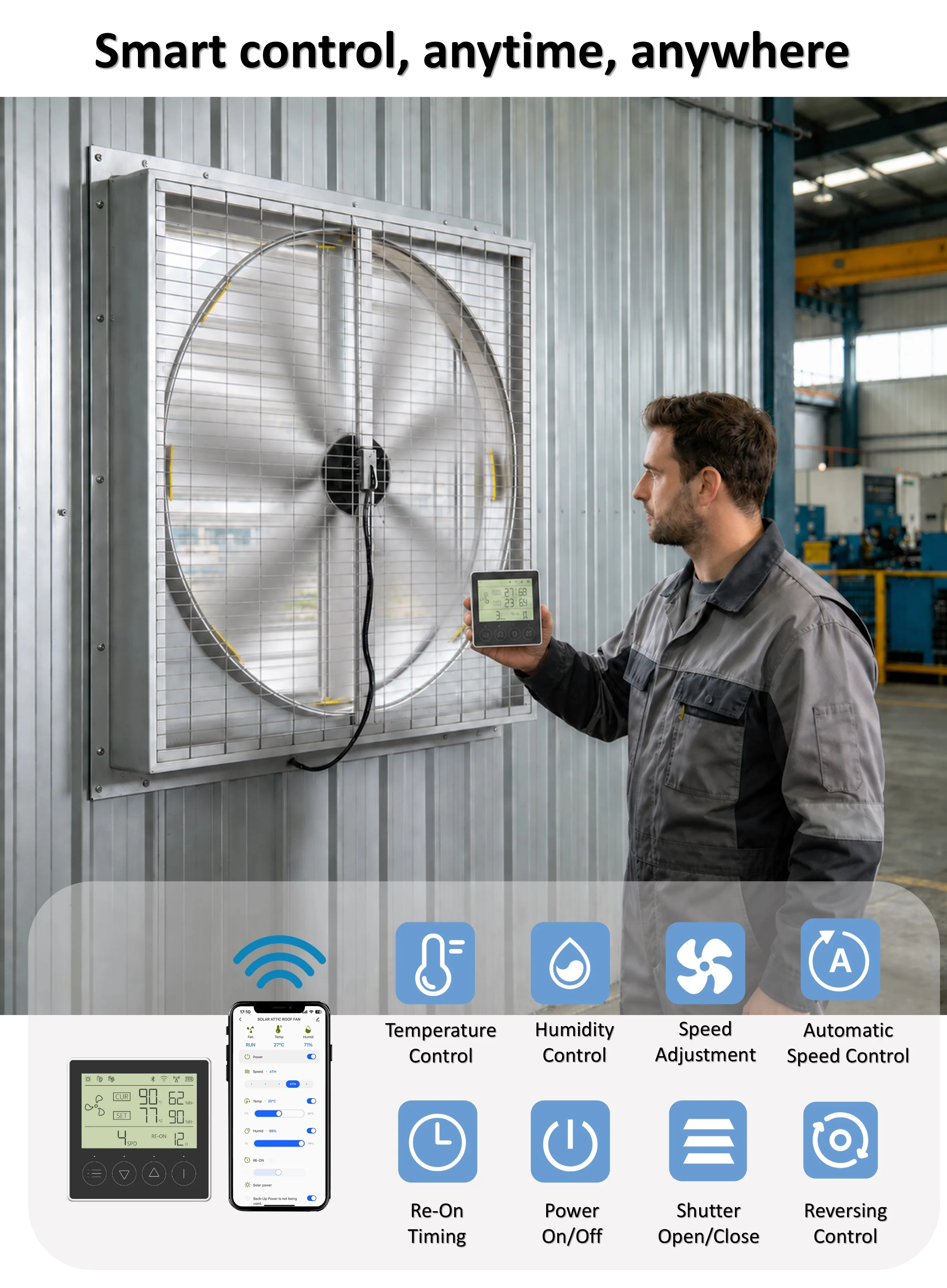 Axial Flow Fan, Solar, Wall - detail 8