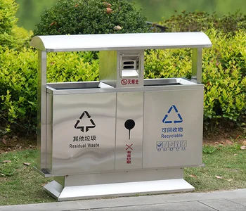 Wholesale Stainless Steel Outdoor Trash Can Rubbish Bin Dumpster Garbage  Dust Bin Waste Bins Product