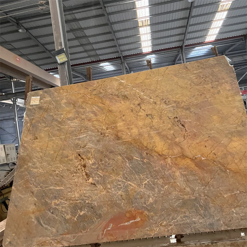 product high quality natural golden rose beige marble slabs wall tiles for home customized designs beige marble slab-1