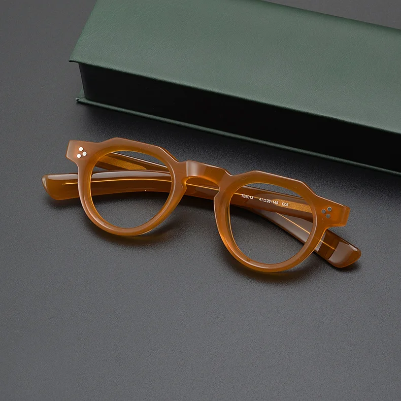 Acetate Thick Eyeglasses Frame 8013 Brand Designer Men Women Retro