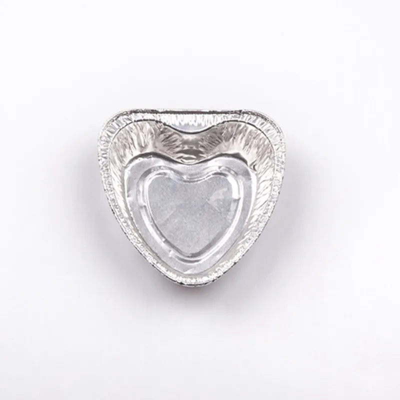 Fluted Edge Aluminum Foil Bowl Heart-shaped Disc Bowl Lightweight Foil Bowl for Cake Presentations