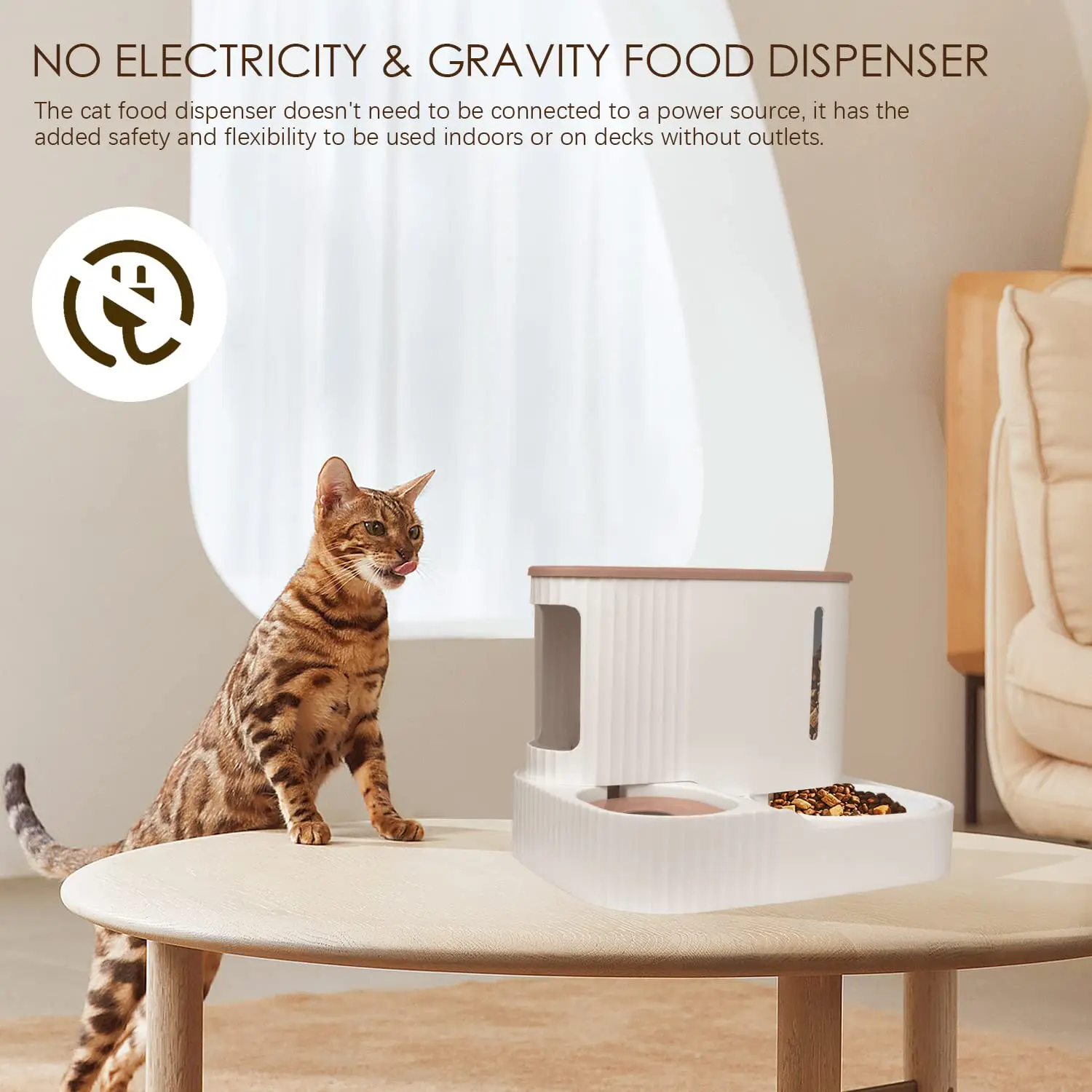 Automatic Gravity Cat Feeder With 2.8l Capacity Bpa Free Food Grade ...