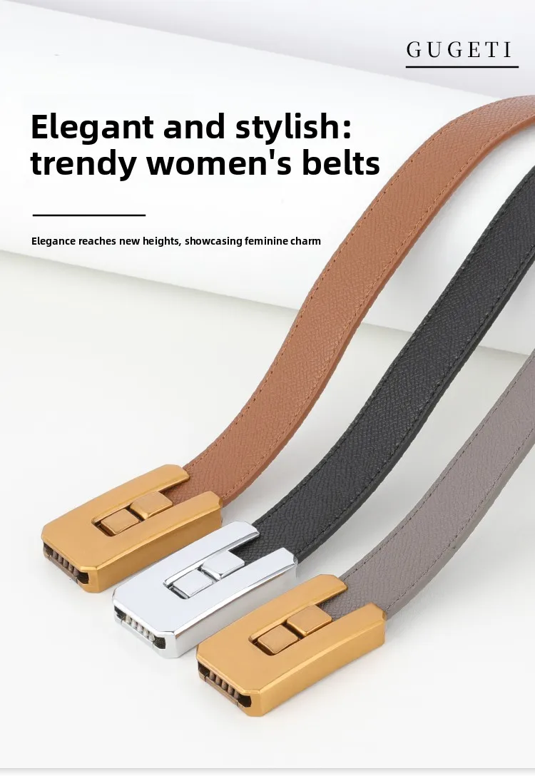 Customized Slim Leather Belt For Women Versatile Casual Accessory_voghion.com