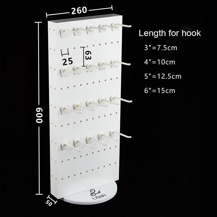 2 Way Rotating Acrylic Pegboard Display Stand Countertop For Hanging