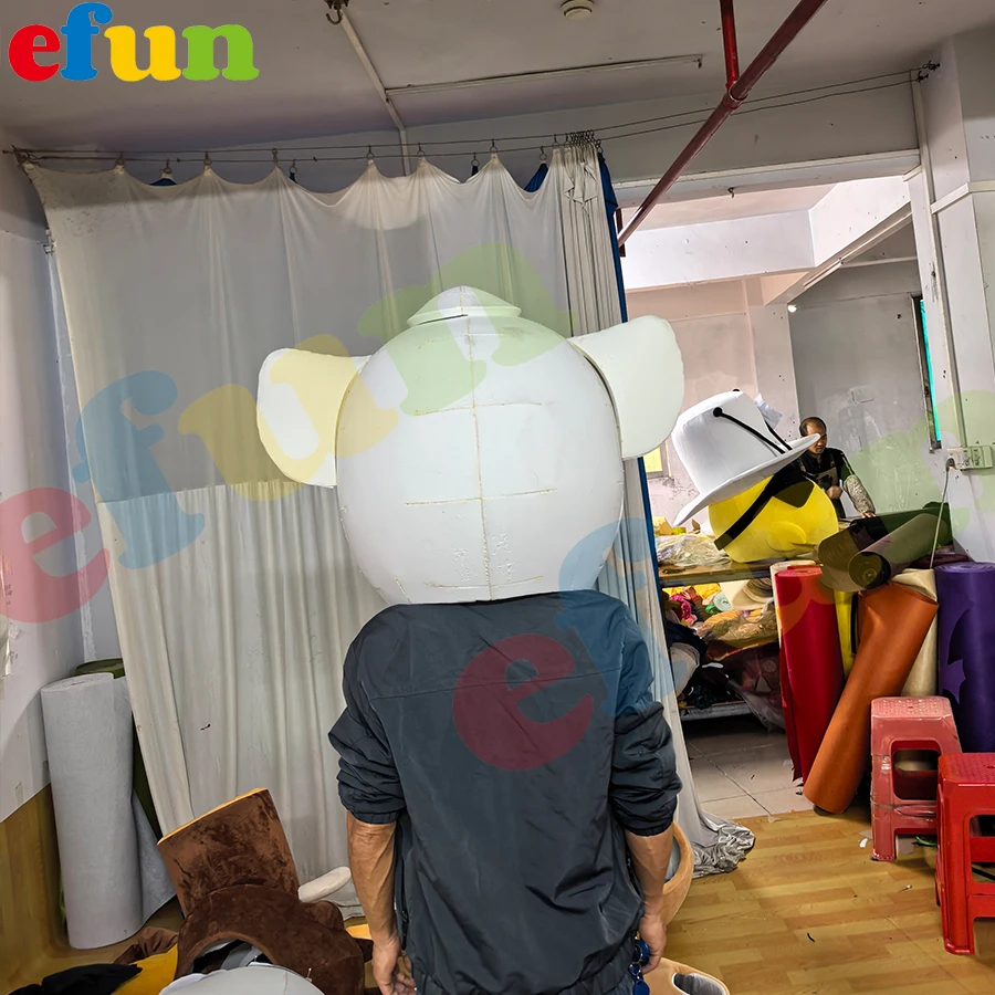 Efun MOQ 1 PC Custom  Yellow Raccoon Mascot Costume Adult Cartoon yellow lion Character Costume for Sale