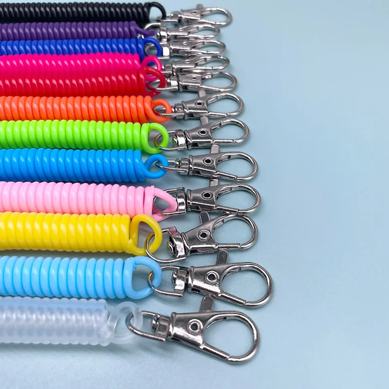 Spiral Retractable Spring Coil Keychain Theftproof Anti Lost Stretch
