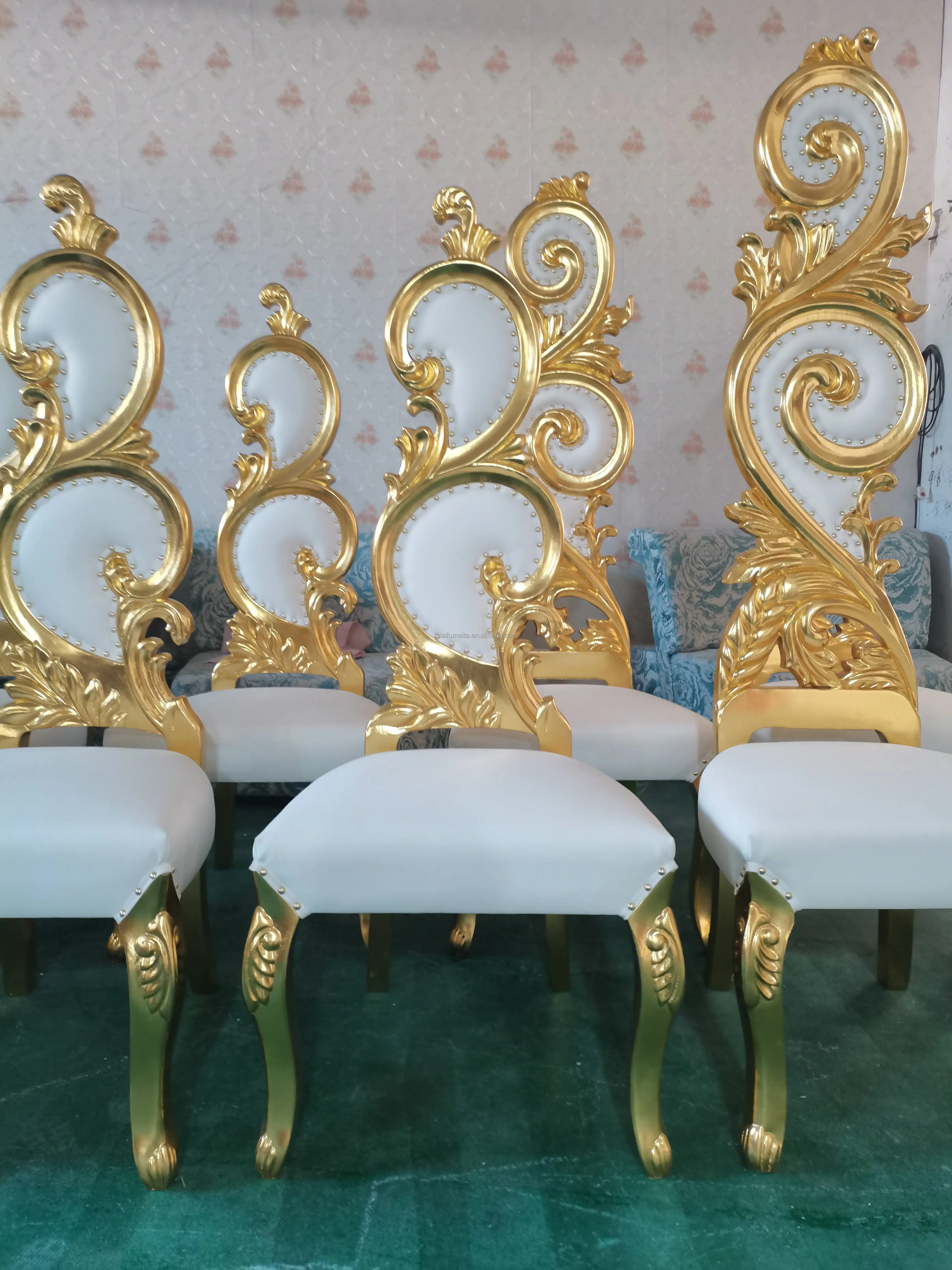 Luxurious Wed Wholesale White Wedding Wooden Throne Chair King And