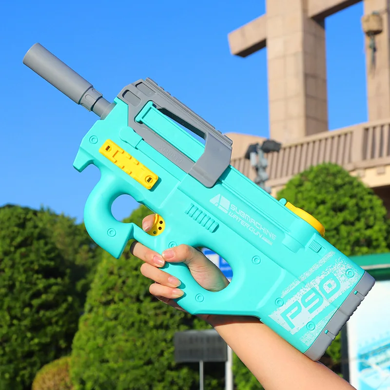 P90AUG大容量自動電気水鉄砲おもちゃ高圧電気スーパーソーカー