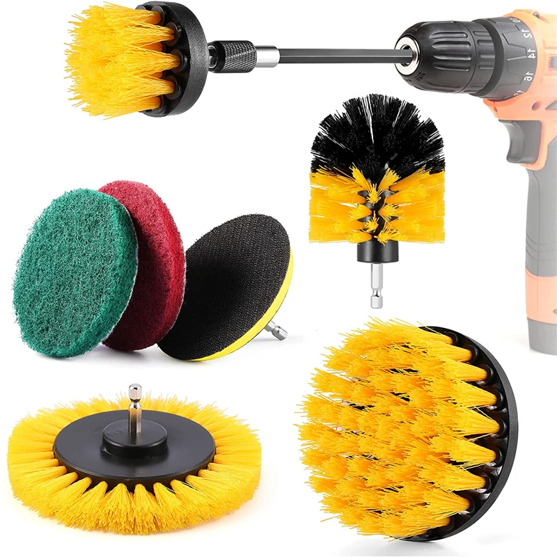 8 Piece Power Scrubber Drill Bit Kit Power Drill Scrubbing Brushes All ...