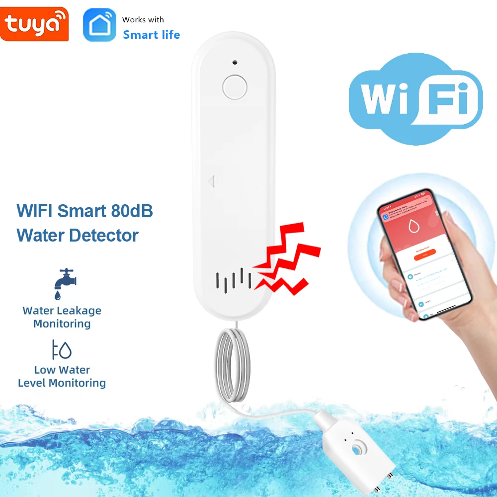 Tuya Wifi Smart Water Leak Sensor Water Overflow Level Detector ...